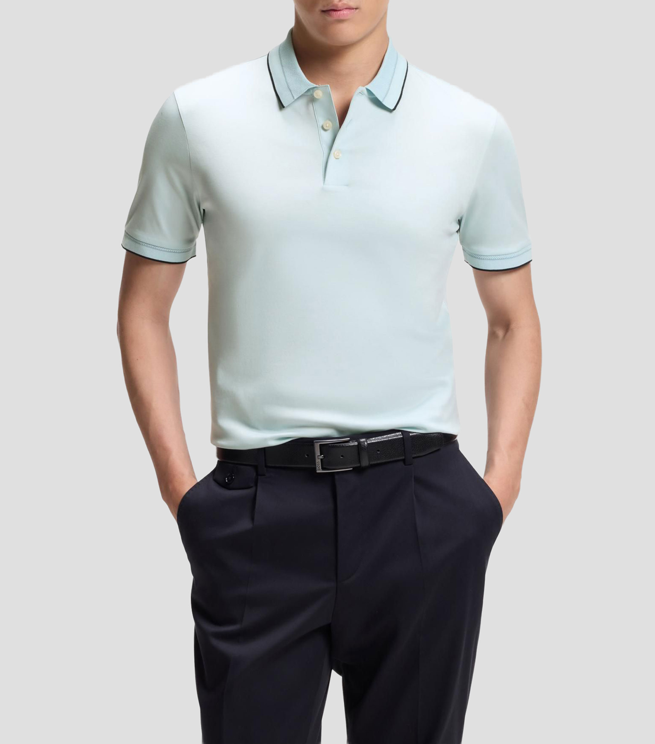 Polo slim fit de algodón mercerizado Hombre